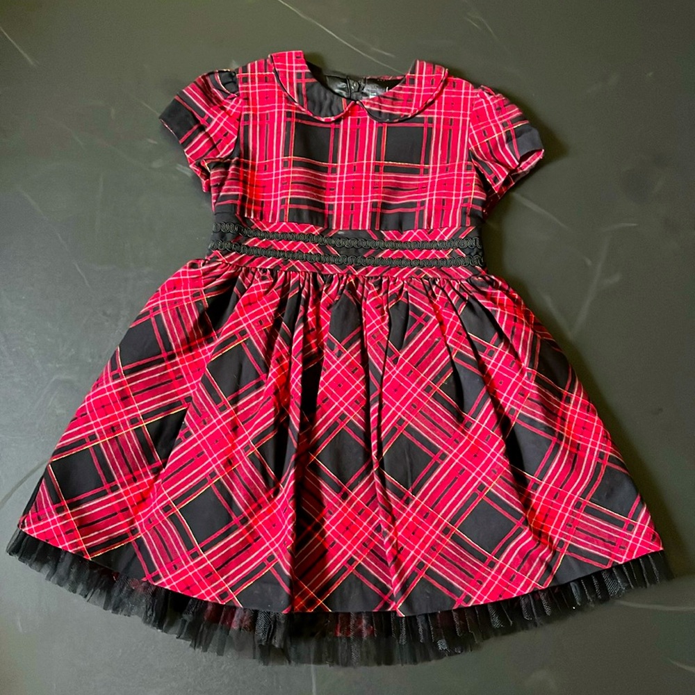 Hartstrings Holiday Plaid Classic Red & Black Dress Size 4